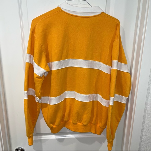 Vintage Chalk Line WYO Sweatshirt yellow/white mens Sz XL polo neck made in USA - Picture 6 of 8